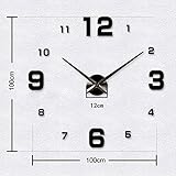 Kingtoys 39.37 Inch Modern 3d Frameless Large Wall Clock Style Watches Hours DIY Room Home Decorations Black