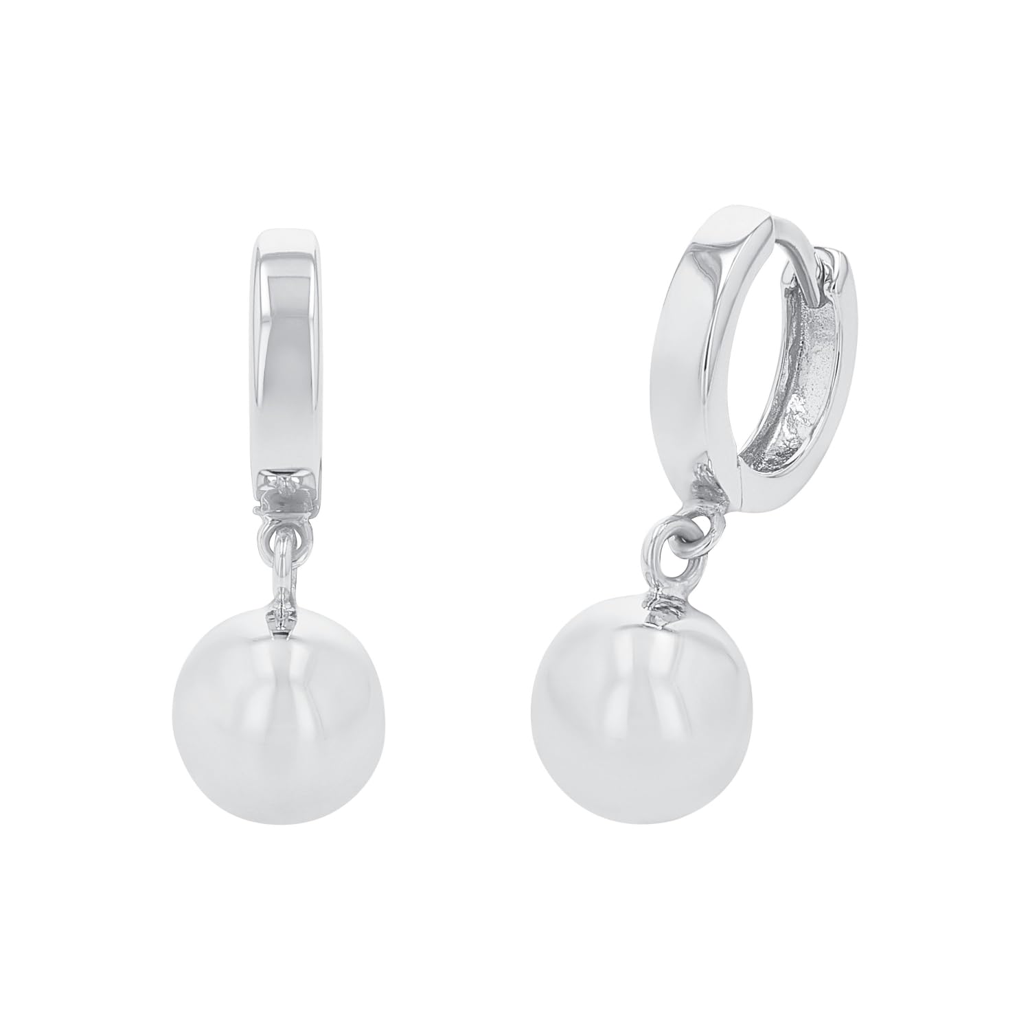 Amor Creolen aus 925 Sterling Silber für Damen, Ohrschmuck, teilw. mit Schmuckstein/Perle, Silber 925 rhodiniert, Geschenkidee für Frau und Freundin