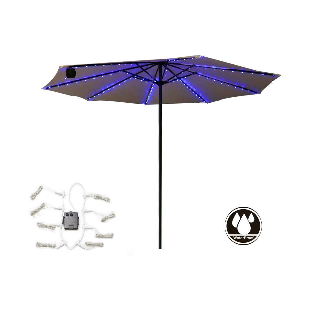 104 Leds Solar Patio Umbrella String Lights 8 Lighting Modes Solar Powered Protection Class Ip67 Umbrella Lights For Beach Deck Umbrella Garden Home Party Christmas Outdoor Decoration Blue Buy Online