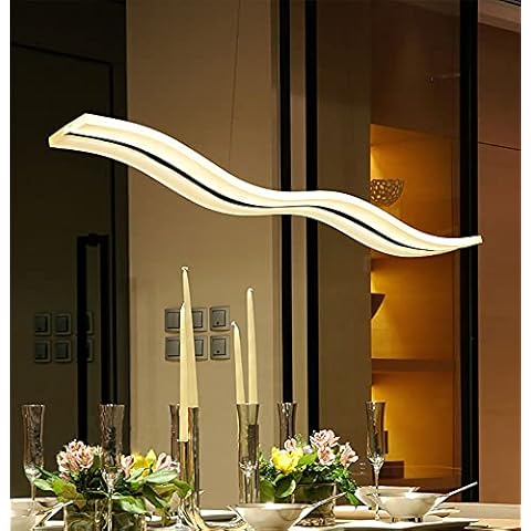 LED Ceiling Pendant Light Dimmable Restaurant Hanging Lamp with Remote Control,Modern Creative Spiral Design Chandelier,for Kitchen Island Bar Cafe Dining Room Table Living Room,Height Adjustable Cover