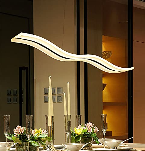 Lampe suspendue de restaurant à intensité variable avec lampe suspendue au plafond à LED avec télécommande,lustre moderne en créative,pour cuisine,bar,table de salle à manger,salon,réglable en hauteur Cover