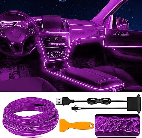 5 In 1 LED EL Wire Neon String Lights Rope Tube Strip Car Interior Atmosphere AU - Foto 7