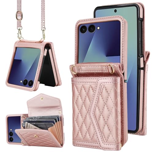 Coque Galaxy Z Flip 7 Asuwish XKPJXXF élégance et luxe or rose