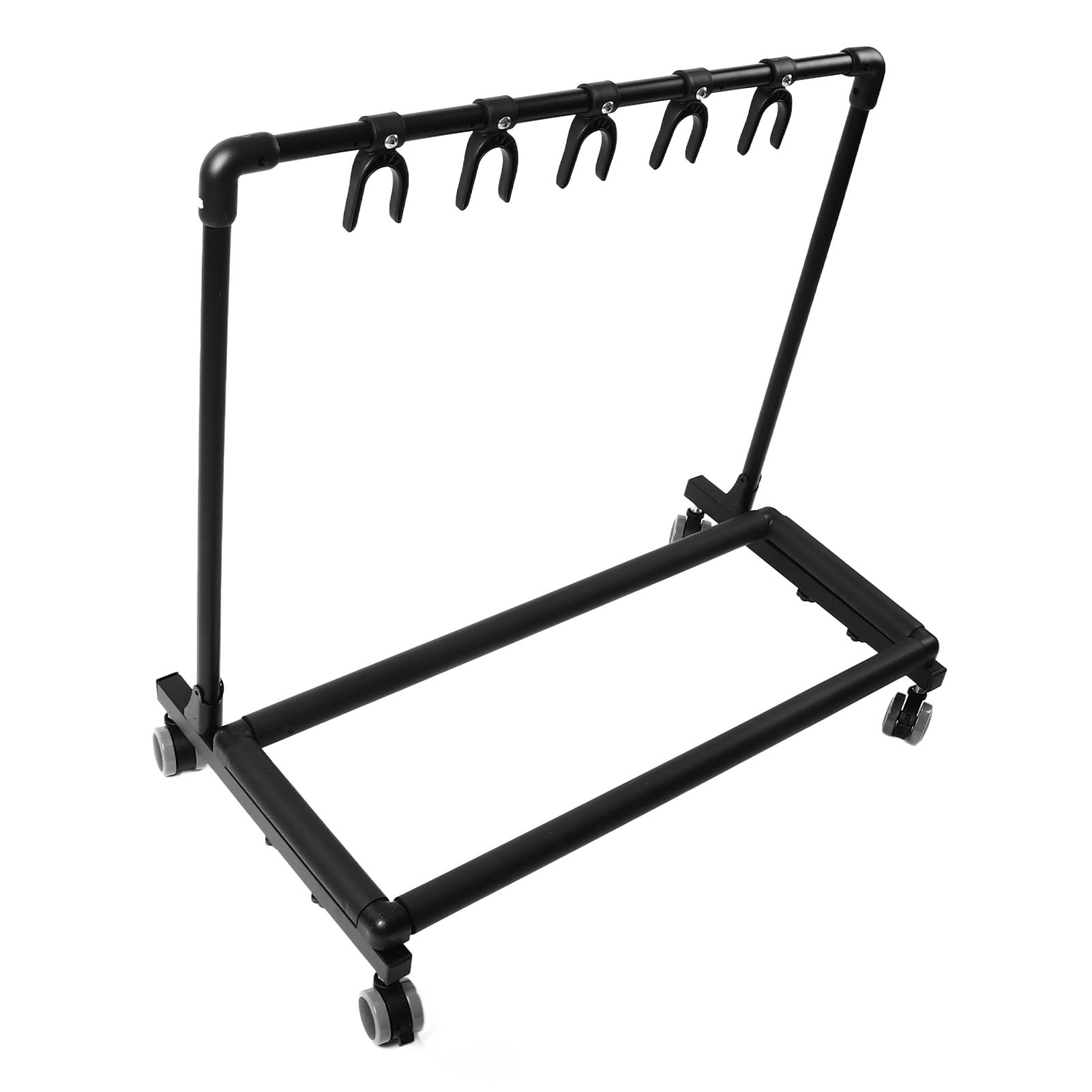 Semme Supporto Multi-Chitarra con Ruote Supporto per Rack per Chitarra in Metallo EVA per Chitarre Elettriche, Acustiche e Folk Salvaspazio Espositore Multiplo per per Negozi, Studi, Uso Domestico