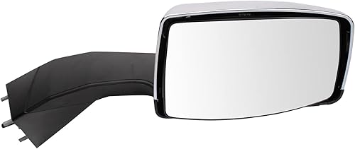 TRQ Cubierta cromada del espejo manual del lado del pasajero, acabado liso para Volvo VNL 2004-2014