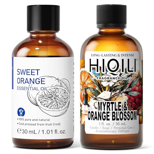 Aceite esencial de Naranja dulce HIQILI 30ML y fragancia de mirto y flor de naranja 30ML
