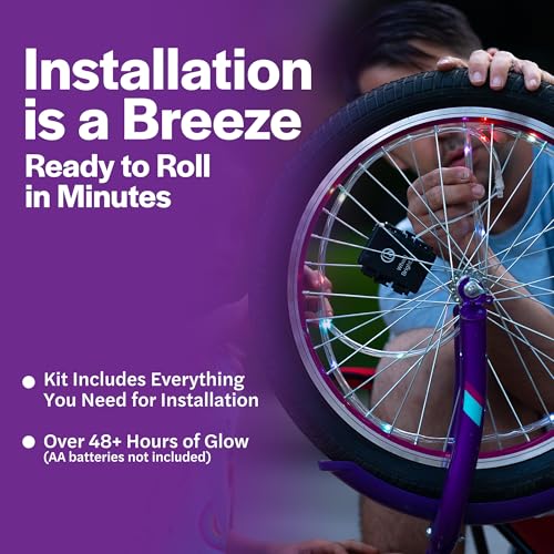 image for Brightz WheelBrightz 2-Pack Purple LED Bike Wheel Lights - Universal F