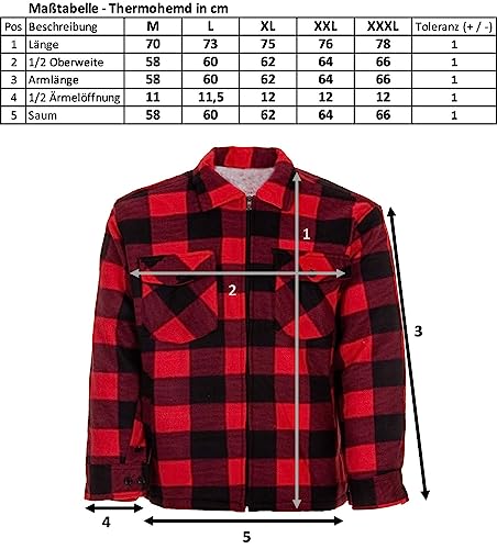Thermojack voor heren, werkjas, thermohemd, houthakkershemd, geruit - Image 4