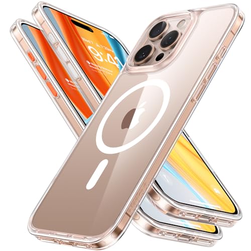 TORRAS Magnetic Shockproof for iPhone 16 Pro Max Case, [4X Military-Grade Protection] [Compatible with MagSafe] Translucent Case for iPhone 16 Pro Max