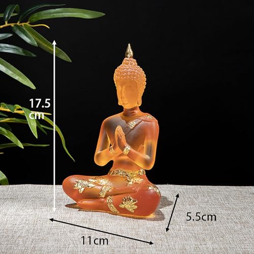 Estatua de Buda de Resina Cristal 7" Decoración Interior miniatura 2