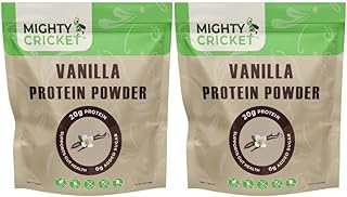 Mighty Cricket Protein Powder. 20g Clean Prebiotic Cricket Protein. No Sugar, Low Carbs, Gluten & Dairy Free. Keto & Paleo, 100% Natural Ingredients. Vanilla, 2 lb (Pack of 2)