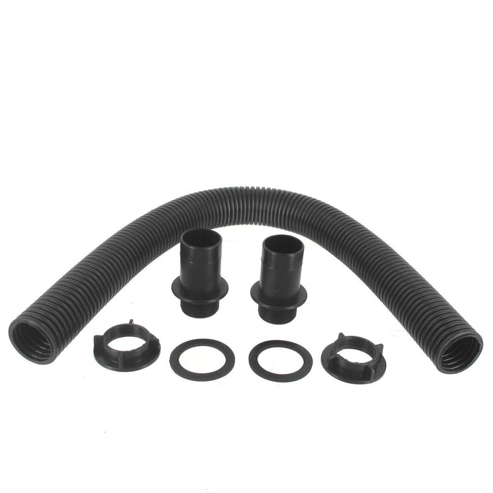 Concept4u Water Butt Connector Kit Fittings Pipe Link Kit for Connecting 2 Water Butts for Rain Barrels, Water Storage Tanks with Hose and Connectors for Garden & Outdoors