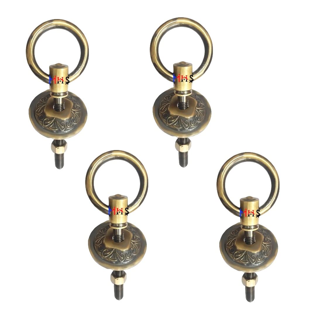 MHS Jula Bottom Kada Hooks Hanging Fitting Set 400 Kg Capacity for Wooden Swing Hinchka Hammock Pack of 1 Set (Antique Brass Finish, Brass)-picture-24