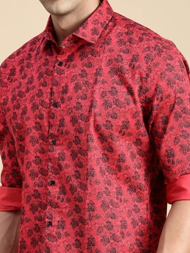Image of SHOWOFFFF Men Printed Casual Shirt | Spread Collar Full Sleeves Cotton Shirt for Mens | Slim Fit Regular Length Shirt for Men's