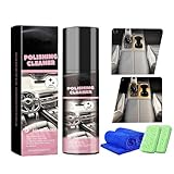 Tyinerc Lucidatore E Pulitore per Interni Auto,Rimuovi Macchie E Polvere 100 Ml | Lucidatore per Automobile,per Fiancate Esterne Cruscotto Volante Bracciolo Tetto Convertibile Finestrino Interno Ed