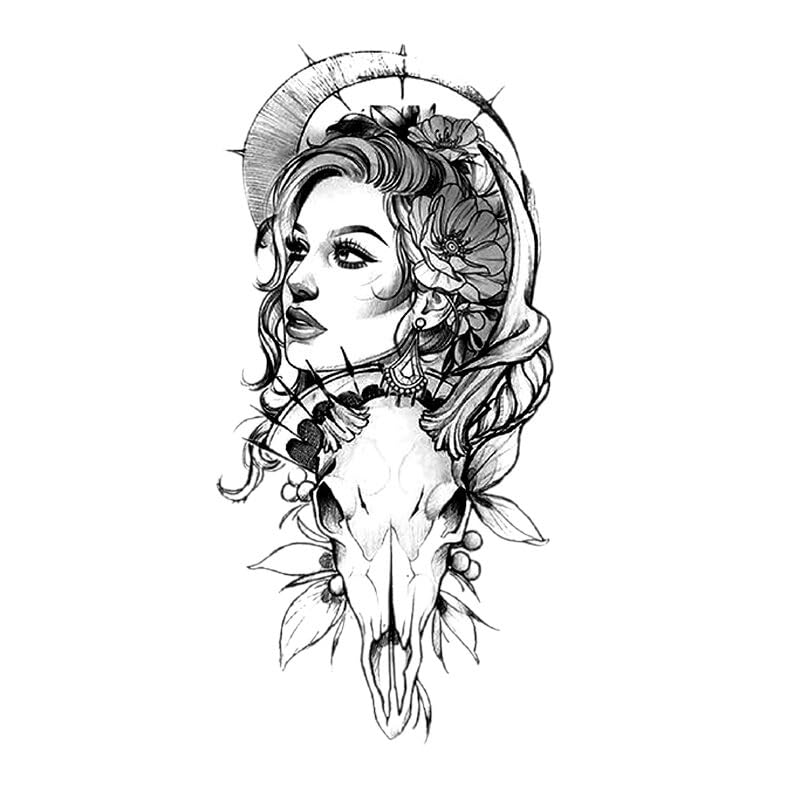 Belleza Impermeable Tatuajes Temporales Hombres Tatuaje Cuerpo Arte Tatuajes Cráneo Mujer Temporales Henna Tatuaje Mangas Tatoo Pegatina