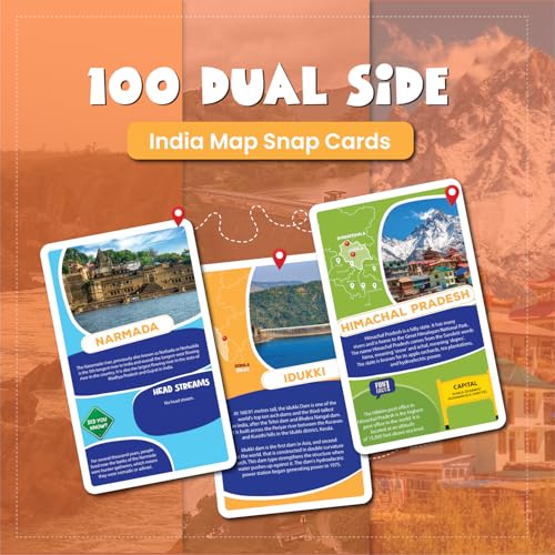 Image of popcorn Games & Puzzles Indian Geopgraphical Location Flash Cards for Kids Babies | 100 Pack | Fun & Easy Way for Preschooler Learning Diversity of India States, Union Territories, Capials, Rivers