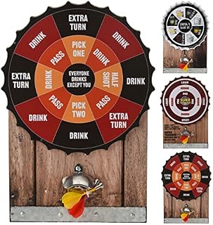 Carousel Home 2 In 1 Wooden Magnetic Dartboard Drinking Game And Bottle Opener | Drinking Games For Adults Shot Roulette Darts Drinking Game | Adult Party Games