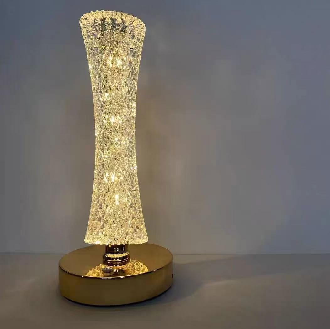 Lampka biurkowa Kryształowa lampa biurkowa, prosta dekoracja biurka w sypialni, prezent urodzinowy Lampka nocna