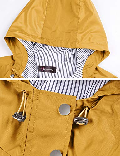 image for Bloggerlove Yellow Raincoat Women's Rain Jacket Waterproof With Hood L