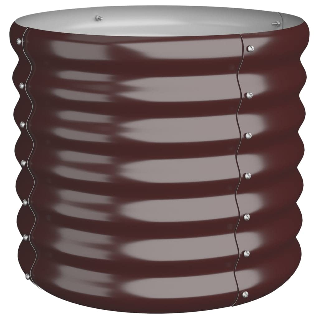 Vidaxl (, 40 X 40 X 36 Cm) Garden Planter Flower Pot Planter Pot Powder-Coated Steel Raised Bed Brown