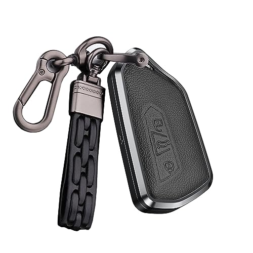 Coque de clé en aluminium pour VW Golf 8 et Seat Leon, étui cuir premium noir