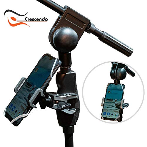 Crescendo Cr-30 Slimclip Mic Stand Phone Holder, Iphone Clamp Mount, Pole Phone Mount, Microphone, Music, Or Drum Stand - For Iphone, Samsung Galaxy Or Note, Pixel, Any Smartphone #TOP5