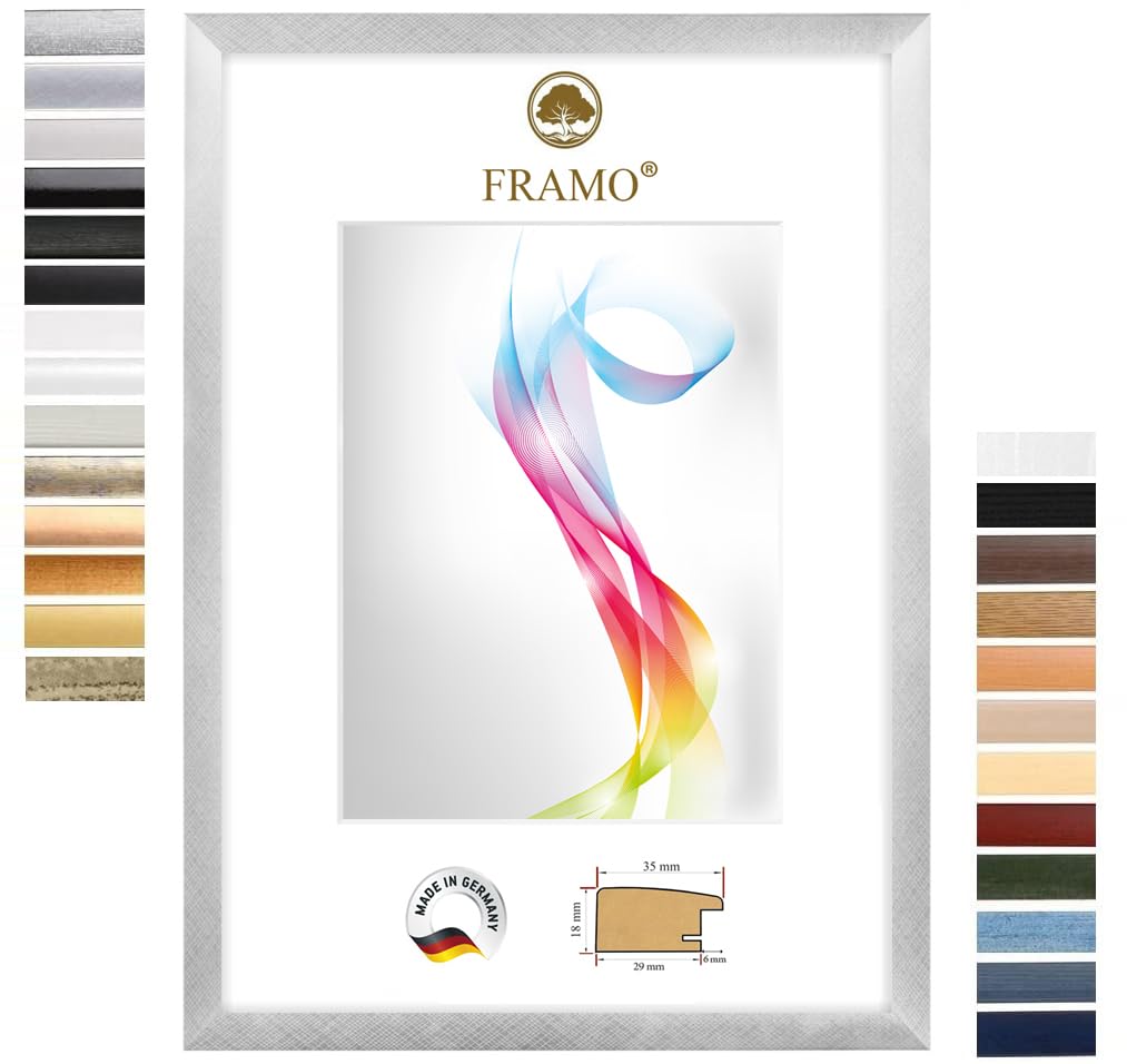 FRAMO Cadre photo en bois 55 x 75 cm (Dimension de l'image) en Alu-Criss-Cross | Taille sélectionnable | Affiches | Puzzle | Collage | Sur mesure | personnalisés