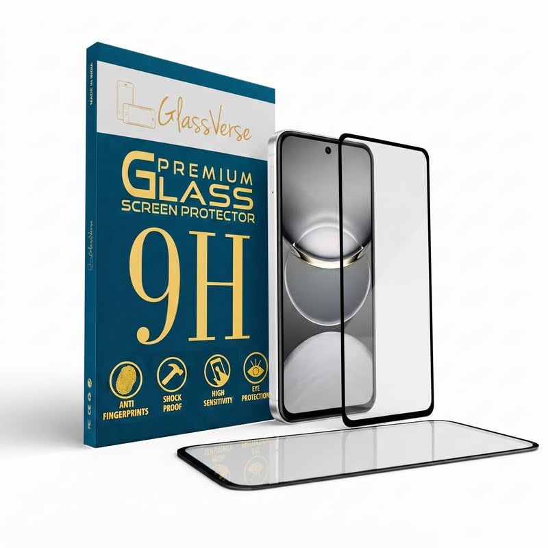 Image of GlassVerse 9H Gorilla Tempered Glass for Tecno Spark 30C 5G | HD Clarity Screen Protector, Ultra Strong 9H Protection, Edge to Edge, Case Friendly, Hassle-less Installation Kit Included. (Pack of 2)