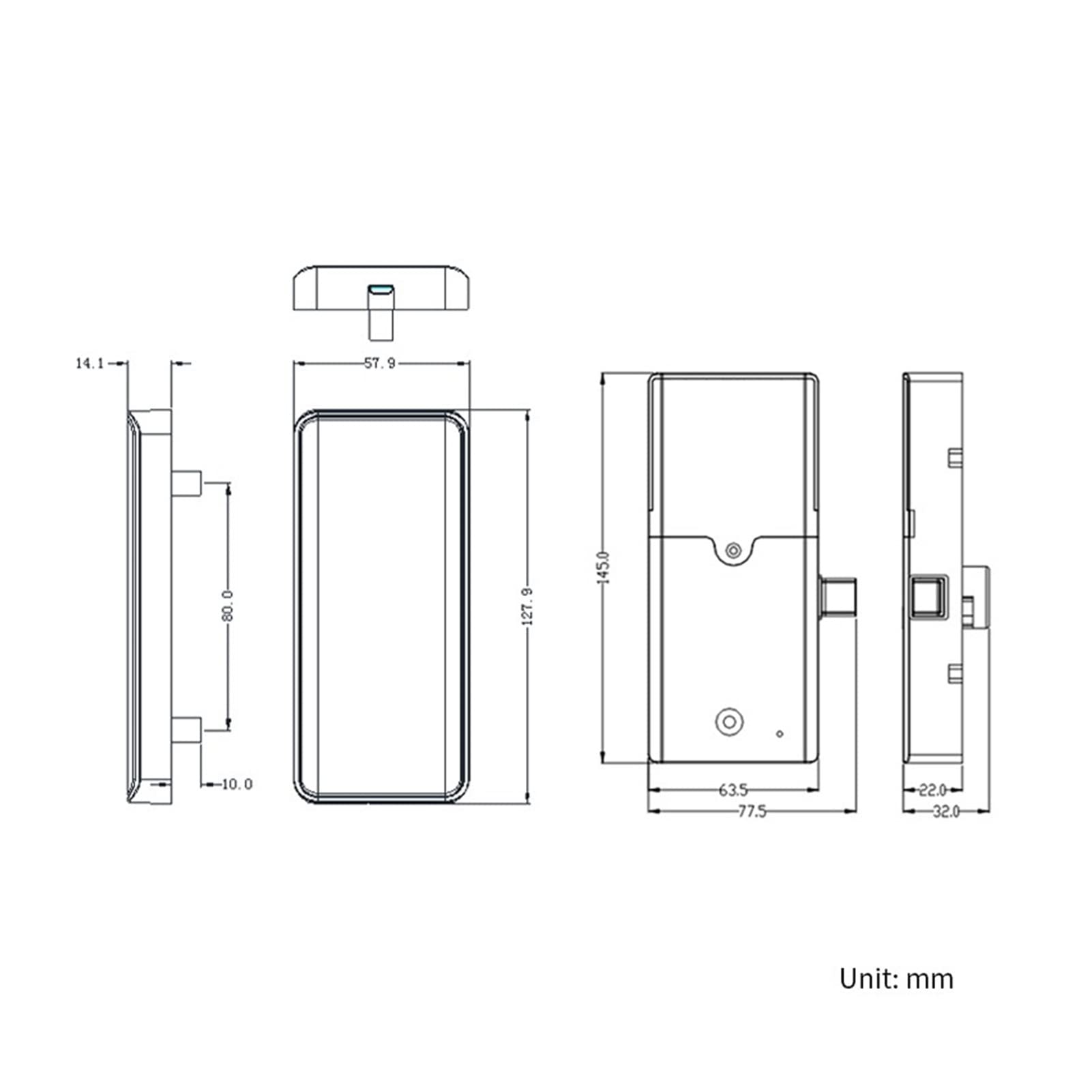 VChics Serrure de porte intelligente, APP Télécommande Capteur magnétique électronique Smart RFID Cabinet Tiroir Serrure(EM179-S)