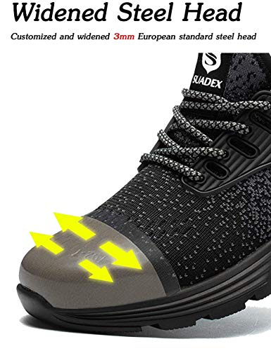 SUADEX Veiligheidsschoenen Heren Dames Werkschoenen mit Staal neus Lichtgewicht Unisex Werkveiligheidsschoenen Ademende - Image 3