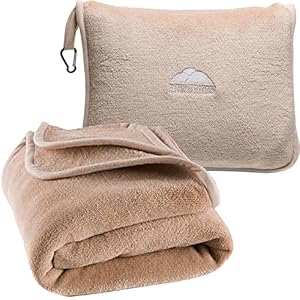 BlueHills Travel Blanket Pillows Airplane Soft Com...