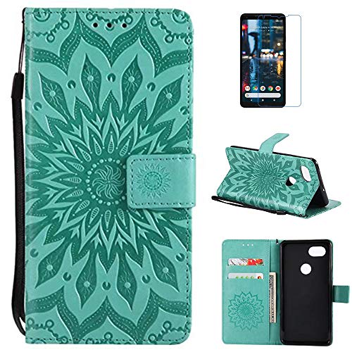 Google Pixel 2 XL Case, Pixel 2 XL Wallet Case, Mellonlu [Kickstand Feature] [Wrist Strap] Premium PU Leather Magnetic Card Slot Wallet Flip Fold Case Cover for Google Pixel 2 XL (Z-Green)