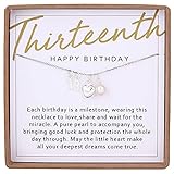 Gifts for 13 Year Old Girl Sterling Silver Heart with Pearl Necklace 13th Birthday Gifts for Girls...