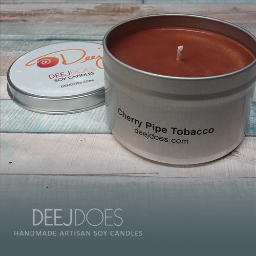 Cherry Pipe Tobacco Soy Candle by DEEJ DOES