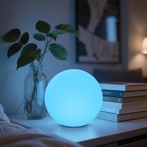 Luz LED de bola brillante de 8 pulgadas para niños y adultos 16 RGB que cambia de color con luz nocturna con control remoto lámpara de noche de