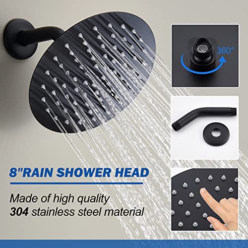 Holispa H3706PB Tub Shower Faucet, Matte Black Shower Faucet Set thumb #3