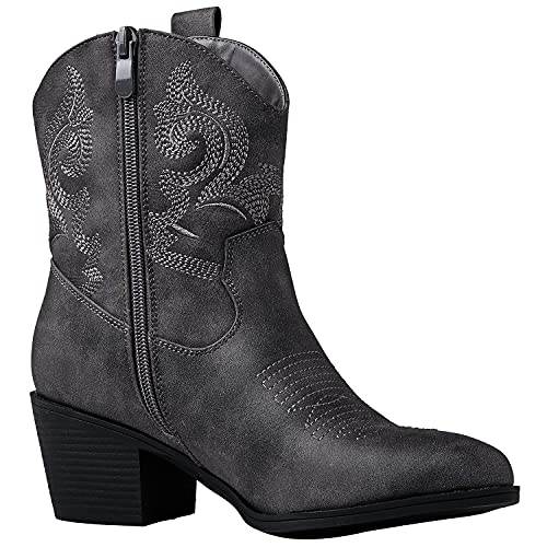Globalwin Womens Mid-Calf Western Cowboy Boot, 19Yy16 Grey, Size 11 (Gw-W19Yy16-Grey-Sz-11) #TOP3
