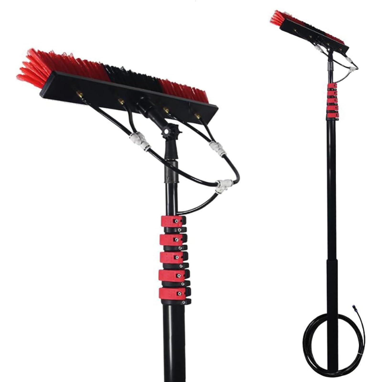 ASerZenith Extendable Window Cleaning Kit With Water Fed Brush 5.4M Pole Cleaner For Outdoor Cleaning Of Solar Panels,Color-5.4M