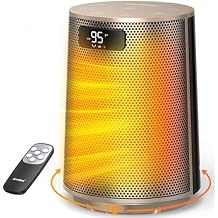 GiveBest Space Heater, Electric Portable Heaters for Indoor Use with Thermostat and Remote, 70Oscillation, Digital Display, 12H Timer, 1500W PTC Ceramic Fast Safety Heat for Office Bedroom Home