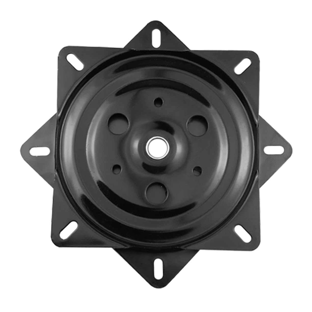 KALLORY Square Swivel Plate Bar Stool Base Heavy Duty Iron Space Efficient for Office Furniture