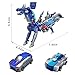 Collision Transforming Dinosaur Car Toy -2-in-1 Magnetic Cars Convert to Dinosaur Robot, Crash-Activated Deformation Toy No Battery Needed, Valentine‘s Day Birthday Gift for Boys Girls Age 3-12 (Blue)