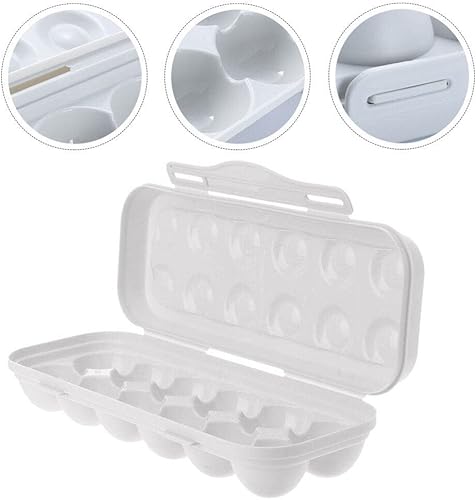 Miniatura 8 de Contenedor para huevos, caja de almacenamiento de huevos de plástico de 12 rejillas, a prueba de golpes, para refrigerador, bandeja para huevos para