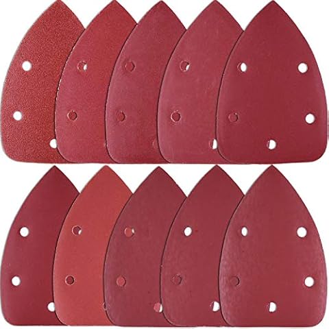 SIQUK 100 Pieces Mouse Sanding Sheets Hook and Loop Sandpaper Detail Sander Paper Sheets Assorted 80/180/ 240/320/ 400/800/ 1000/1500/ 2000/3000 Grits Cover