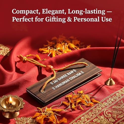 Image of Cycle Pure Hanuman Chalisa Pocket Book on Palm Leaf Motif | Non-Tearable Sheets | Sacred Text in English | Hanuman Chalisa Wooden Book