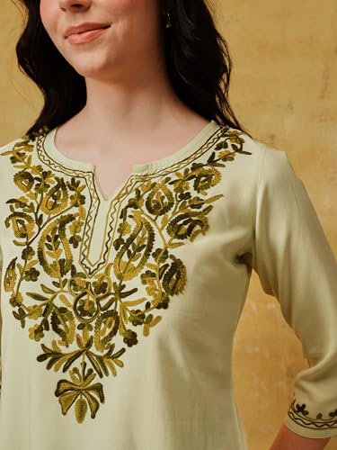 Image of QAZMI Women's Kashmiri Aari Work Kurti