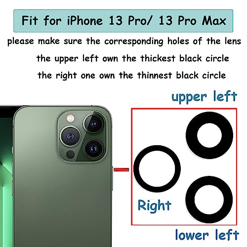 Lentes de cristal de zafiro Max para iPhone 13 Pro con adhesivo integrado 3