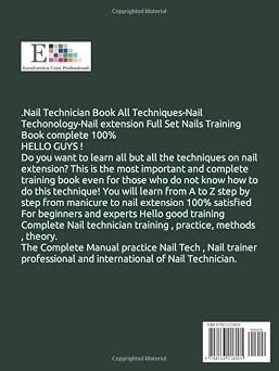 Nail Technician book: Nail Technician Training-All Techniques-Nail tech Practice-Metohds-Theory (euroestetica corsi)