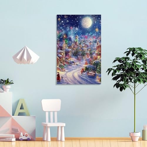 Arbre de Noël murale peinture haute définition impression toile 40x60cm - 4