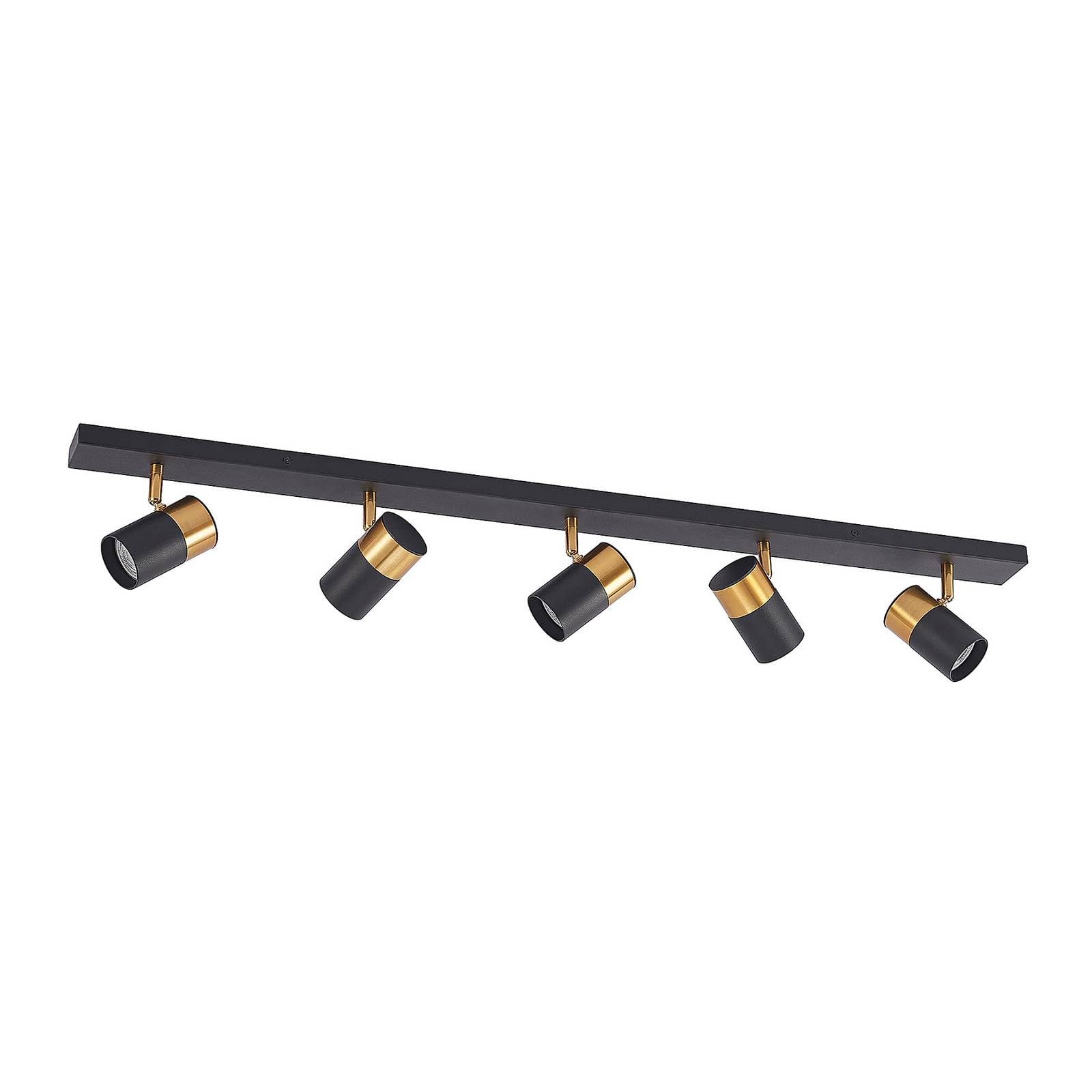 Arcchio Ceiling Light Evaro dimmable (Modern) in Black Made of Metal for e.g. Living Room & Dining (5 Light Sources, GU10) from floodlight Spotlight